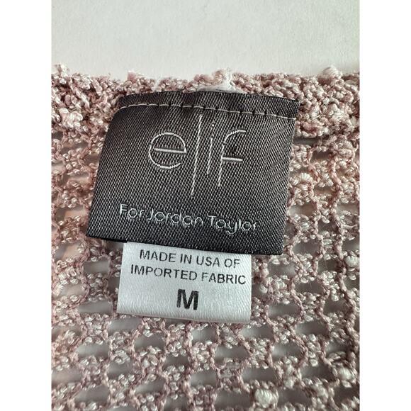 Elif For Jordan Taylor Women's  Open Knit Cover Up Light Pink Size M - Picture 9 of 10